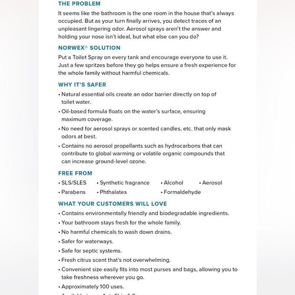 Norwex Toilet Spray Orange Cardamom Set of 3 NWOT - Picture 3 of 4